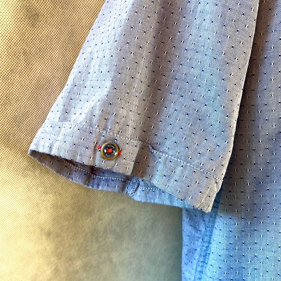 Ted Baker Short Sleeve Textured Weave Button Front Shirt Size 2XL (Ted Baker 6) - Picture 4 of 10